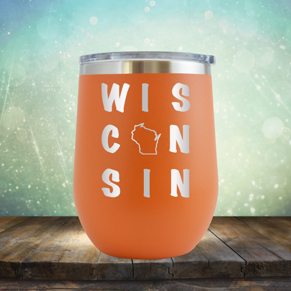 Wisconsin Written Out - Stemless Wine Cup