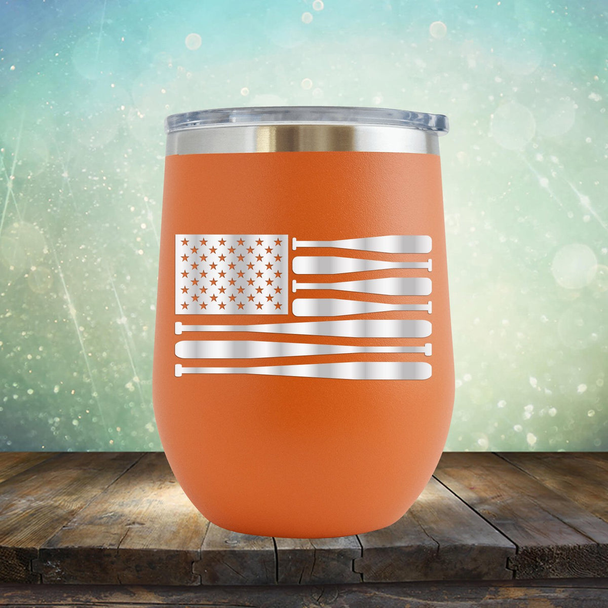 American Flag Baseball - Wine Tumbler