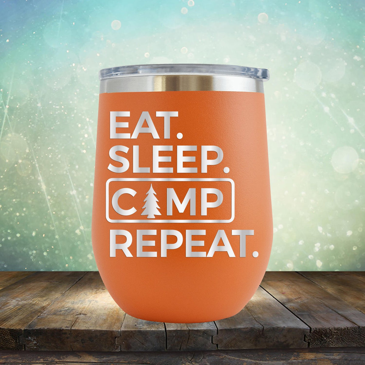 Eat Sleep Camp Repeat - Wine Tumbler