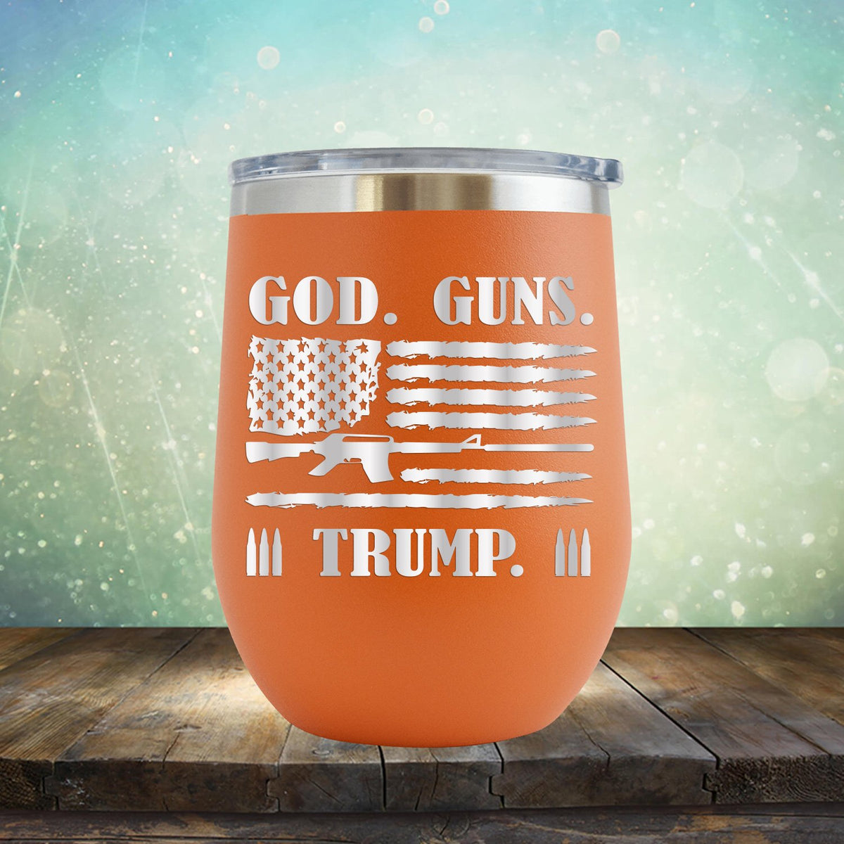 God Guns & Trump - Stemless Wine Cup