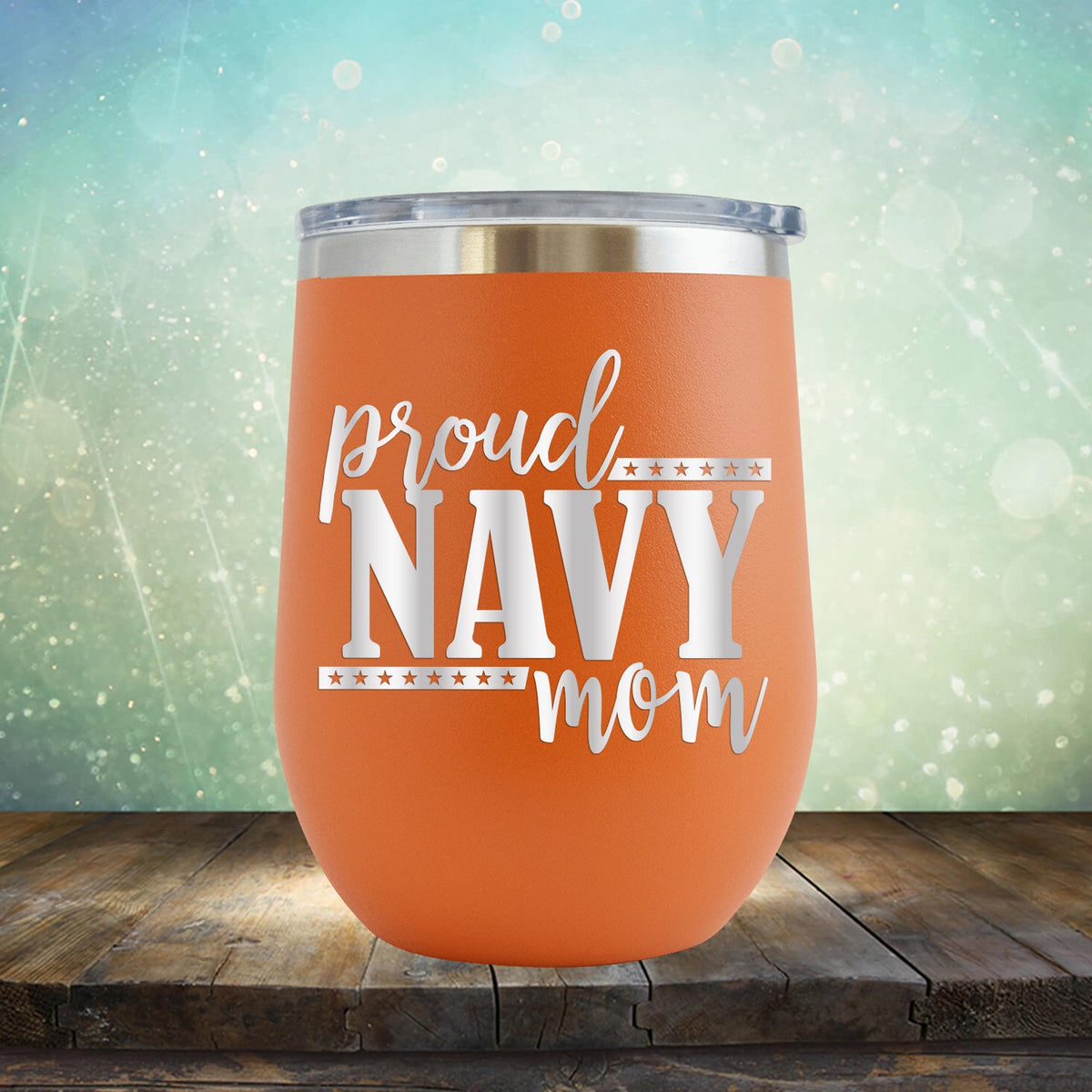 Proud Navy Mom - Stemless Wine Cup