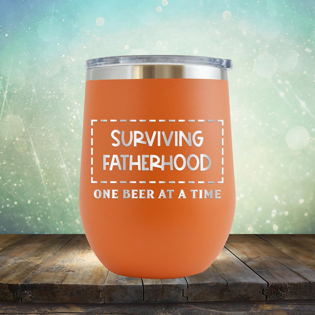 Surviving Fatherhood One Beer At A Time - Stemless Wine Cup