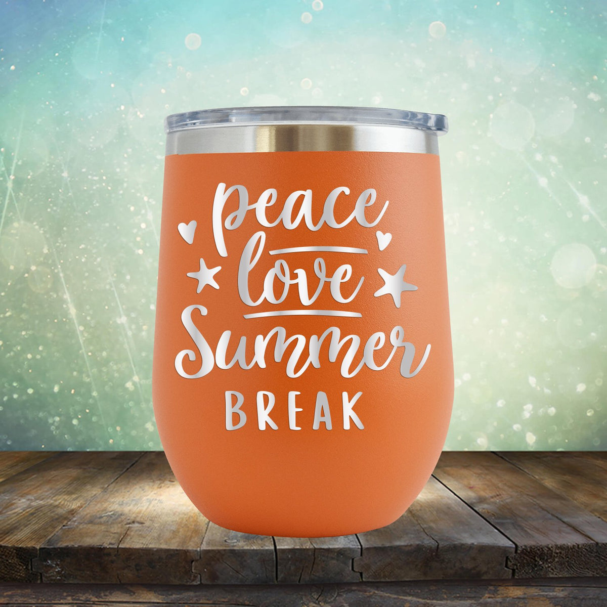 Peace Love Summer Break - Stemless Wine Cup