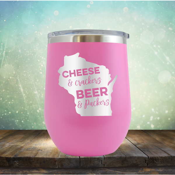 Cheese &amp; Crackers Beer &amp; Packers - Stemless Wine Cup
