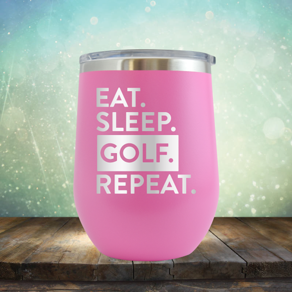 Eat Sleep Golf Repeat - Stemless Wine Cup