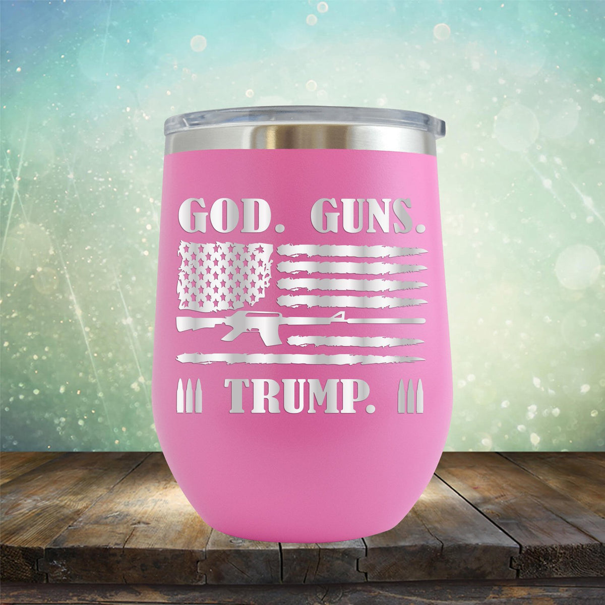 God Guns & Trump - Stemless Wine Cup