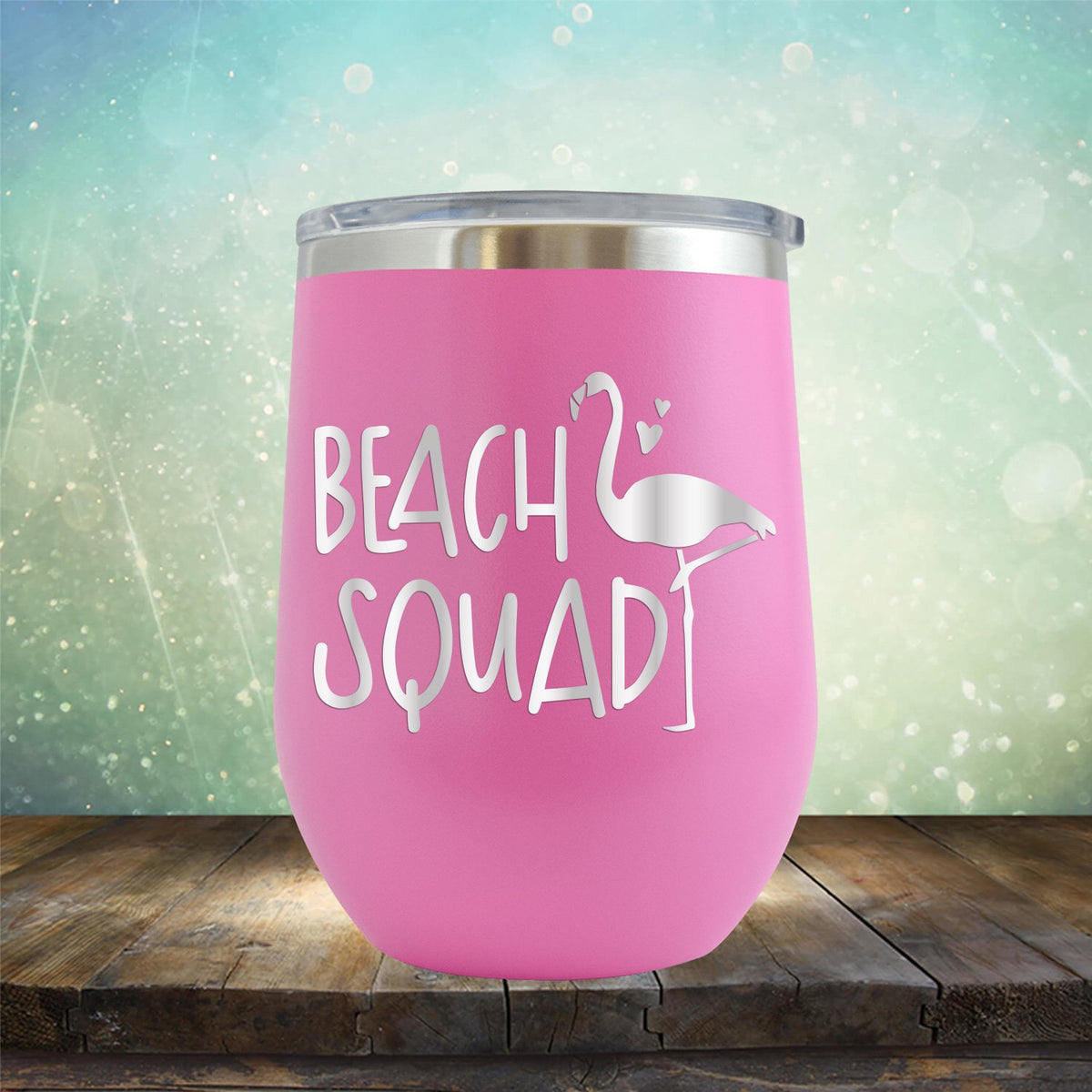 Beach Squad with Swan - Stemless Wine Cup