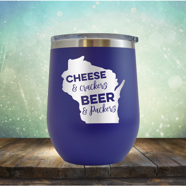 Cheese &amp; Crackers Beer &amp; Packers - Stemless Wine Cup