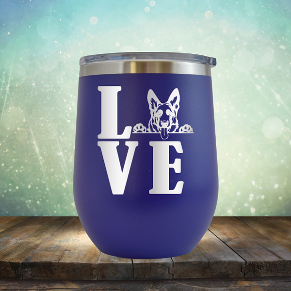 Love German Shepard - Stemless Wine Cup