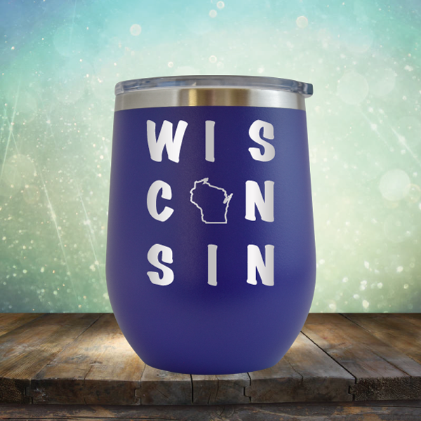Wisconsin Written Out - Stemless Wine Cup