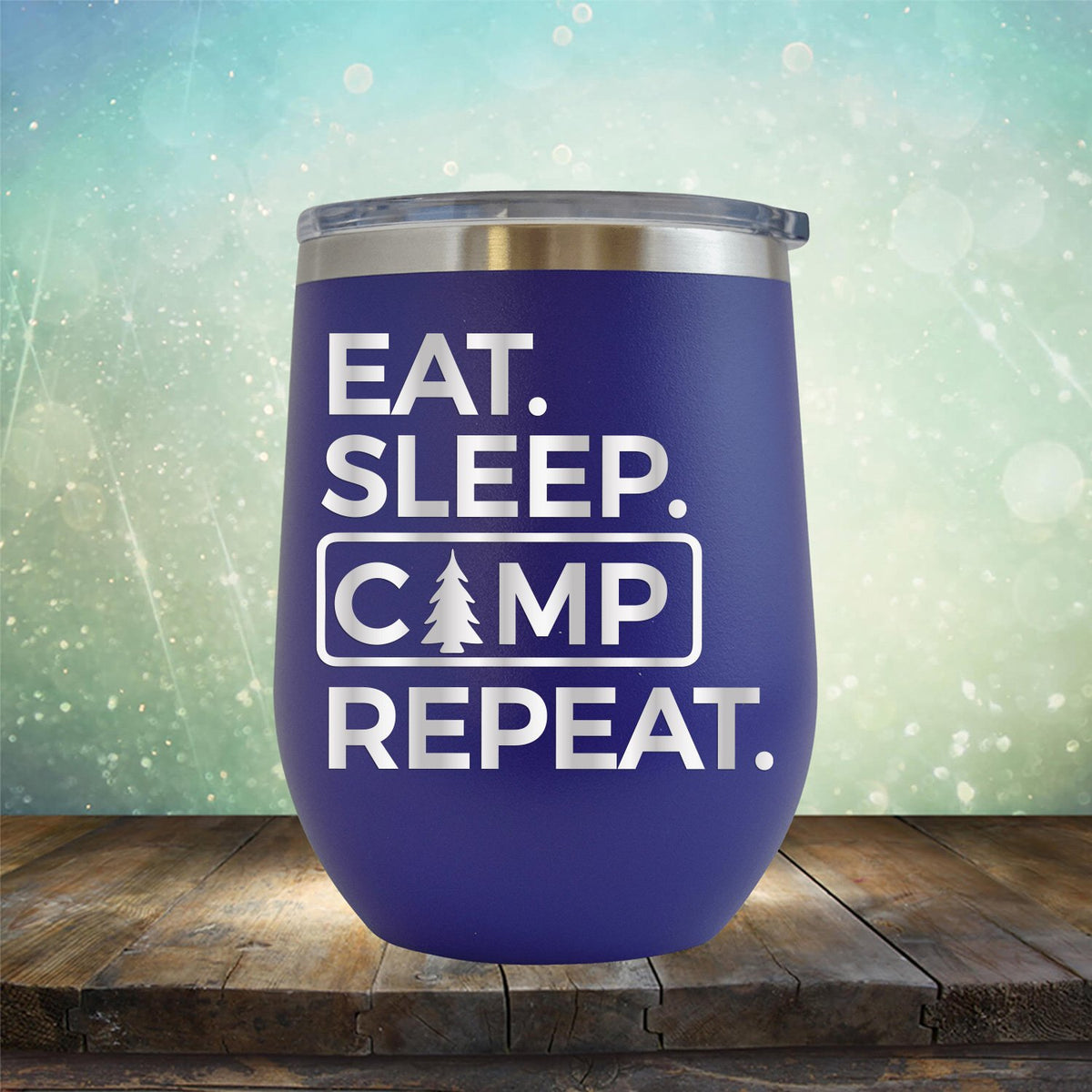 Eat Sleep Camp Repeat - Wine Tumbler