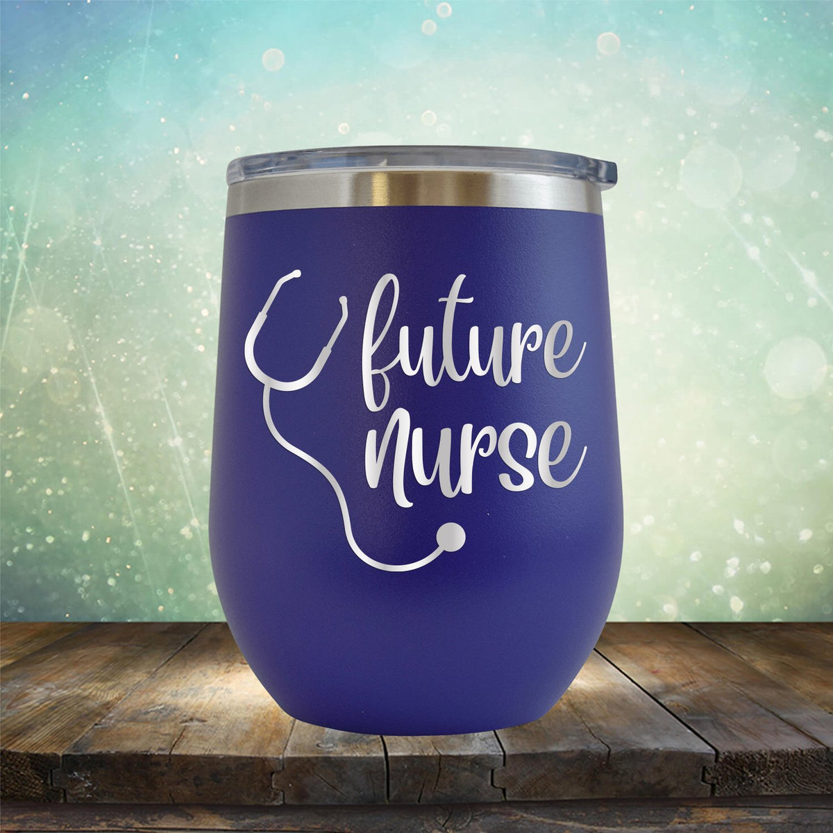 Future Nurse with Stethoscope - Stemless Wine Cup