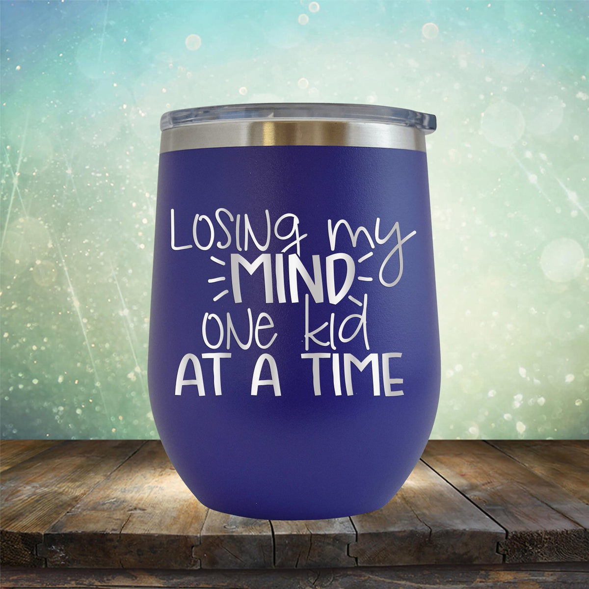 Losing My Mind One Kid At A Time - Stemless Wine Cup