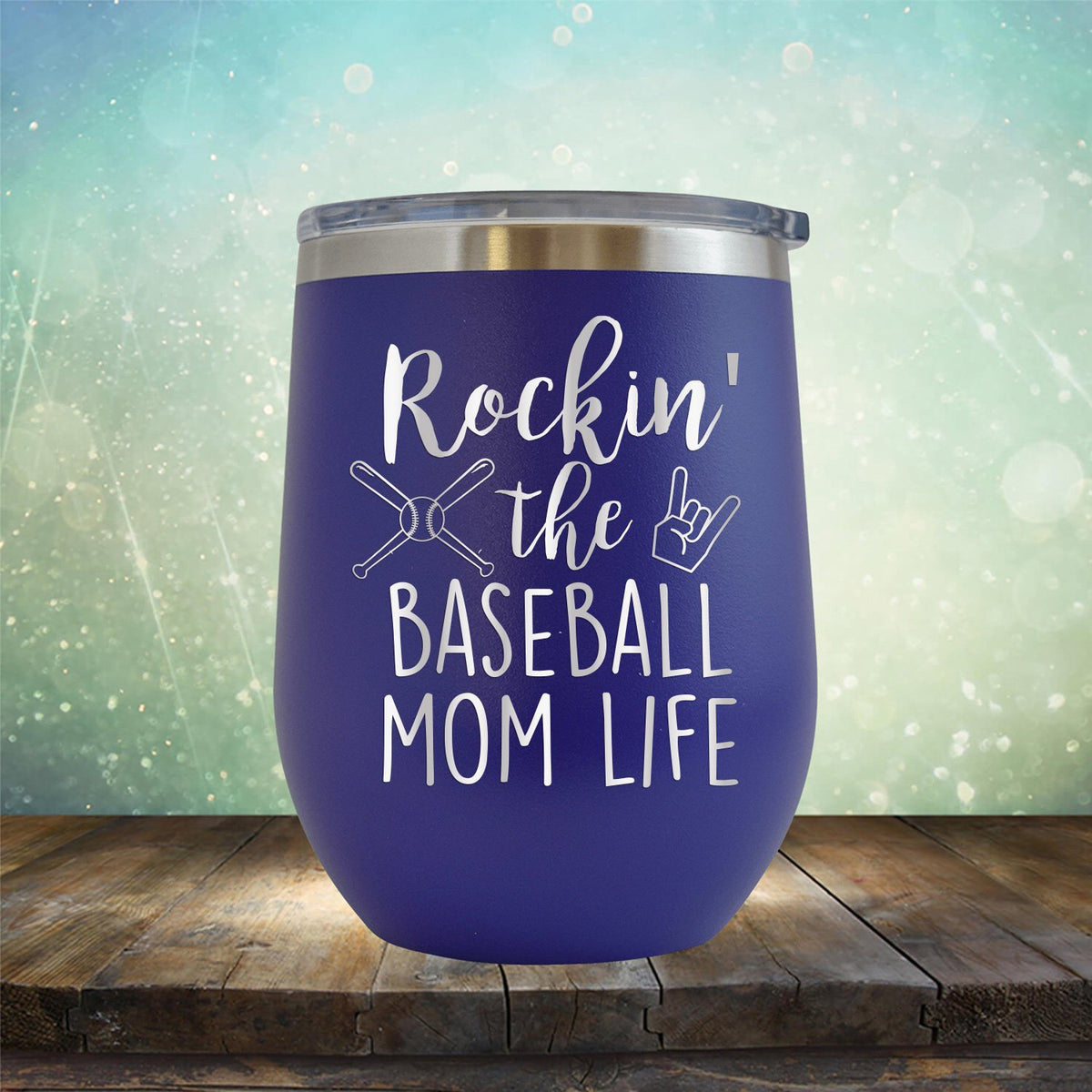 Rockin&#39; The Baseball Mom Life - Stemless Wine Cup