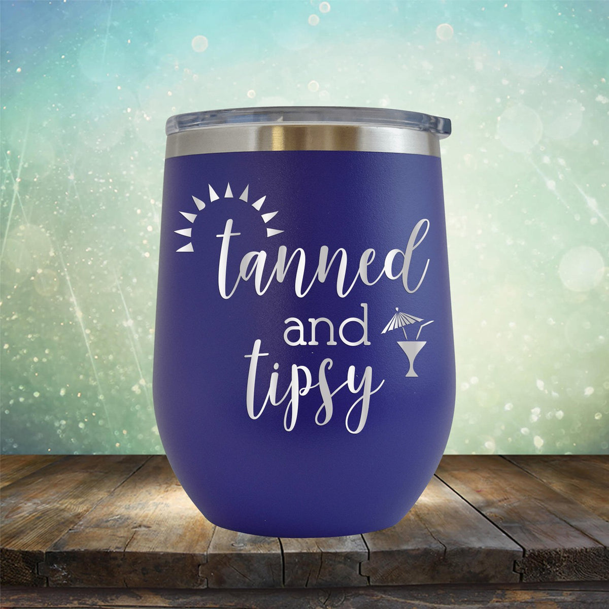 Tanned and Tipsy - Stemless Wine Cup