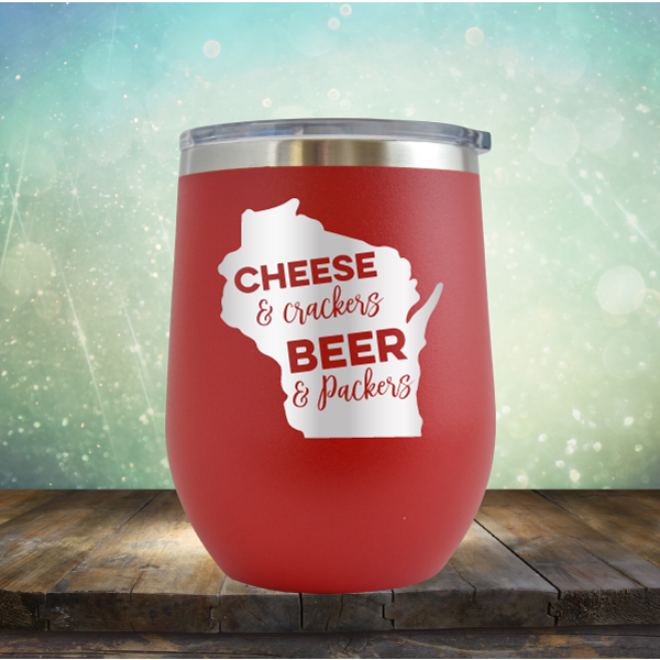 Cheese &amp; Crackers Beer &amp; Packers - Stemless Wine Cup