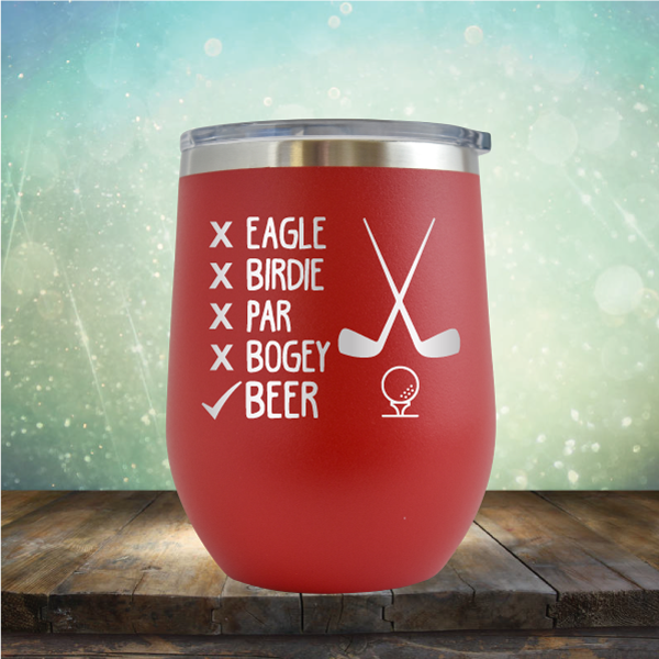 Eagle Birdie Par Bogey Beer - Stemless Wine Cup