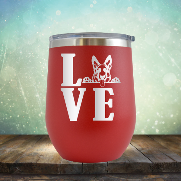 Love German Shepard - Stemless Wine Cup