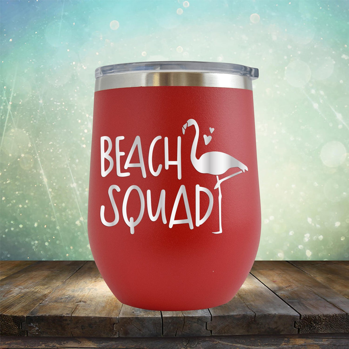 Beach Squad with Swan - Stemless Wine Cup