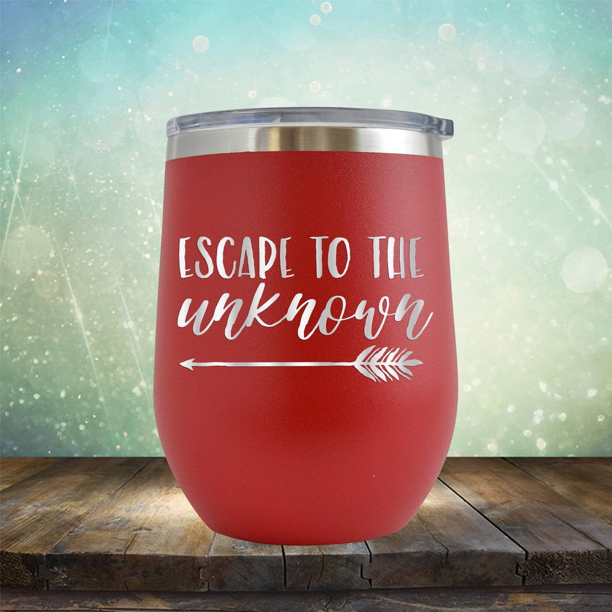 Escape to The Unknown - Stemless Wine Cup