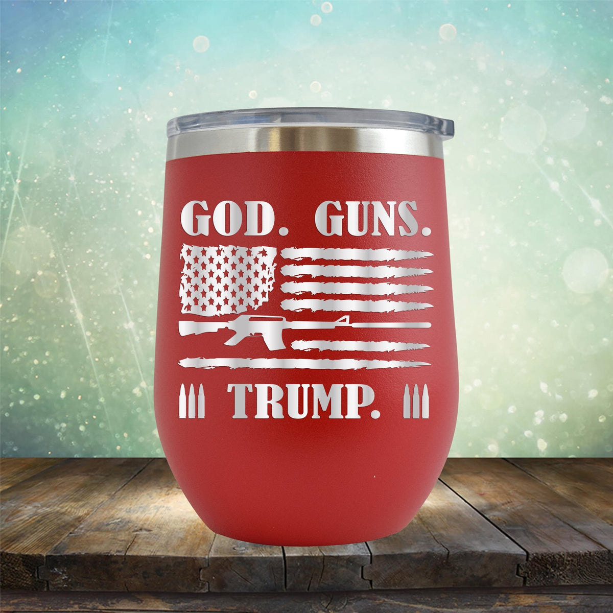 God Guns & Trump - Stemless Wine Cup