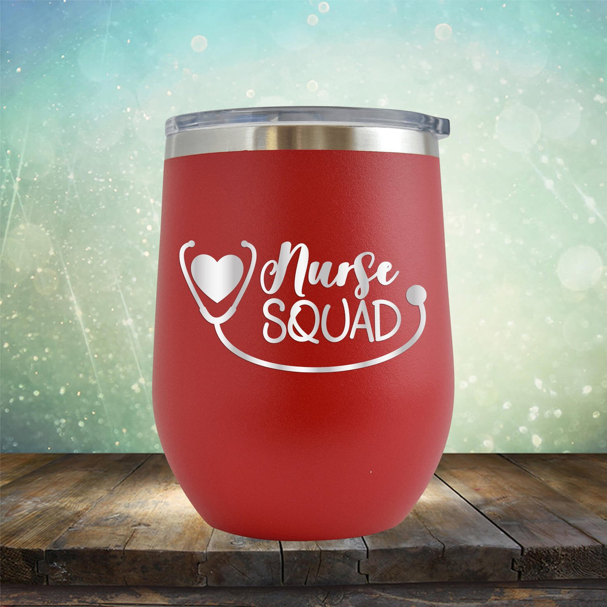 Nurse Squad With Stethoscope - Stemless Wine Cup