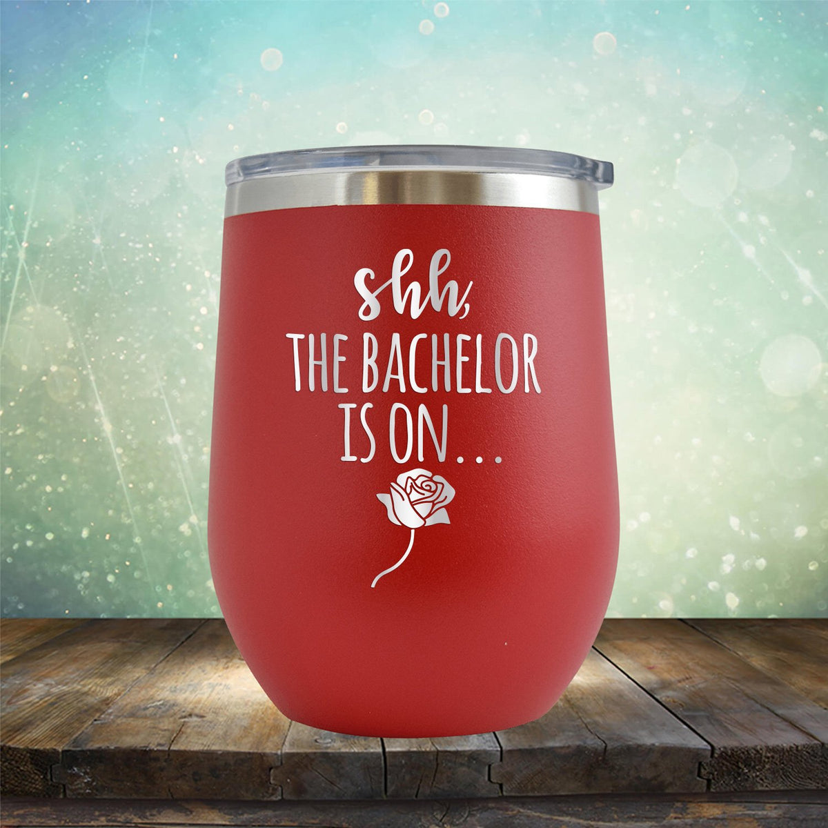Shh... The Bachelor is On - Stemless Wine Cup