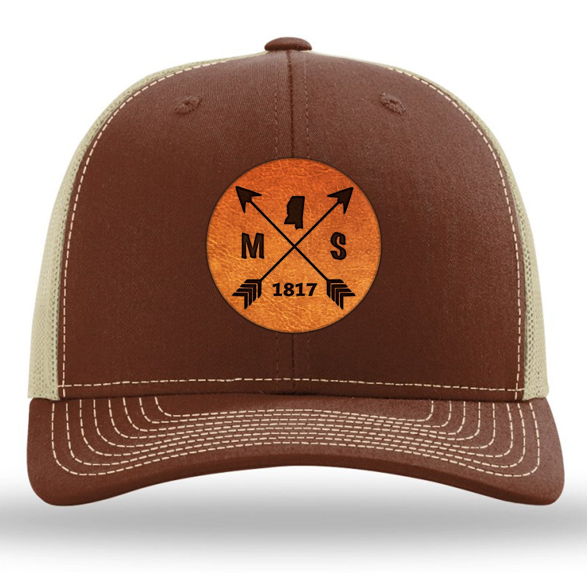 Mississippi State Arrows - Leather Patch Trucker Hat