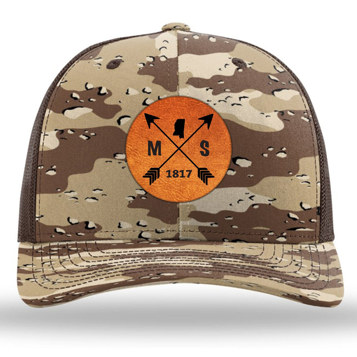 Mississippi State Arrows - Leather Patch Trucker Hat