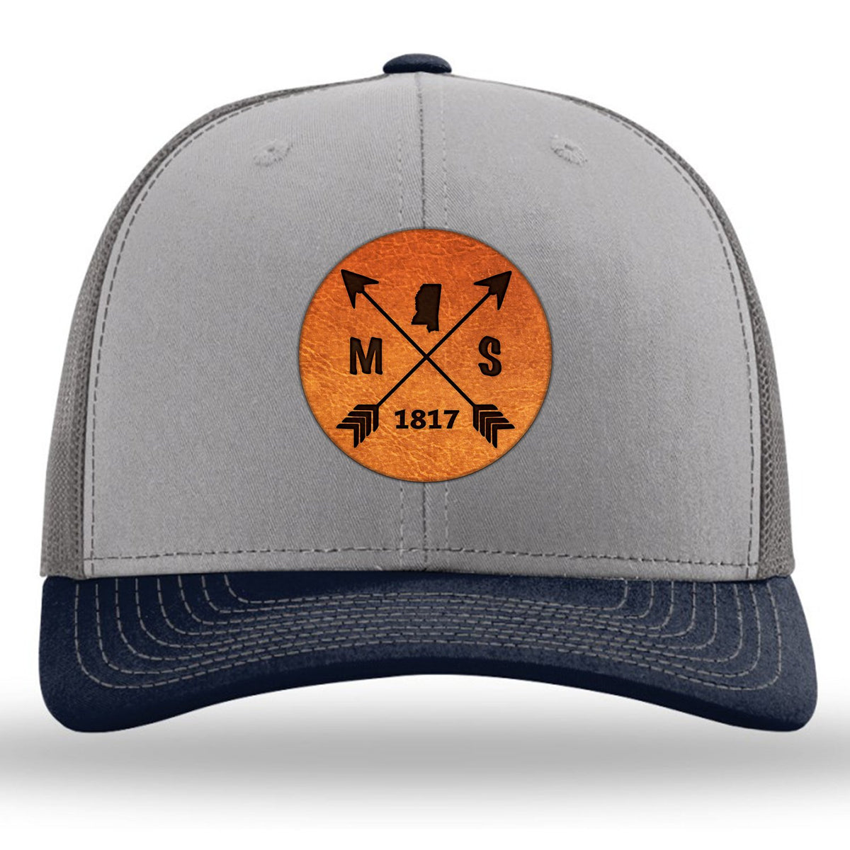 Mississippi State Arrows - Leather Patch Trucker Hat