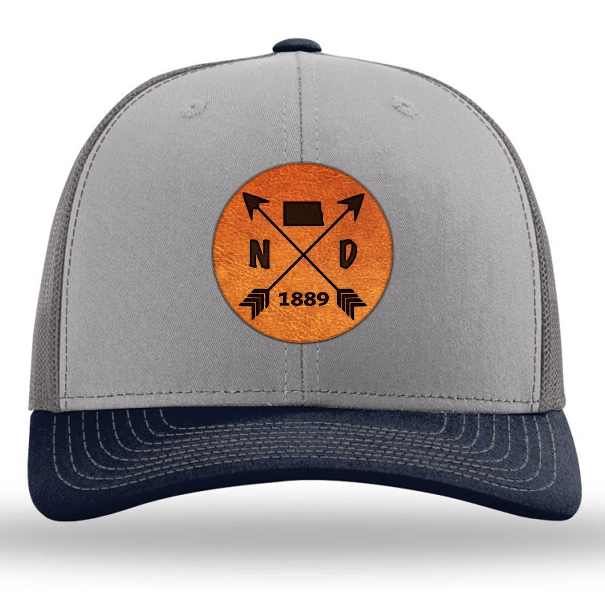 North Dakota State Arrows - Leather Patch Trucker Hat