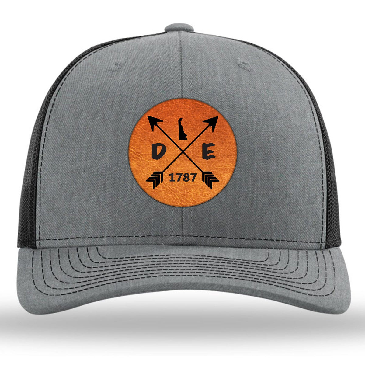 Delaware State Arrows - Leather Patch Trucker Hat