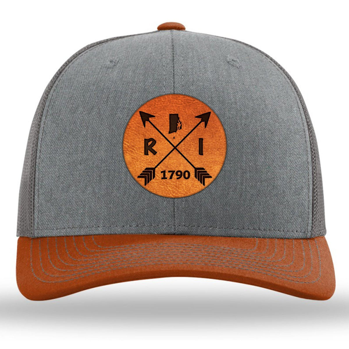 Rhode Island State Arrows - Leather Patch Trucker Hat