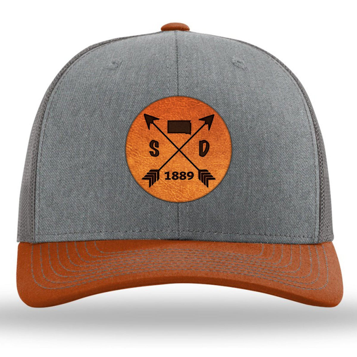 South Dakota State Arrows - Leather Patch Trucker Hat