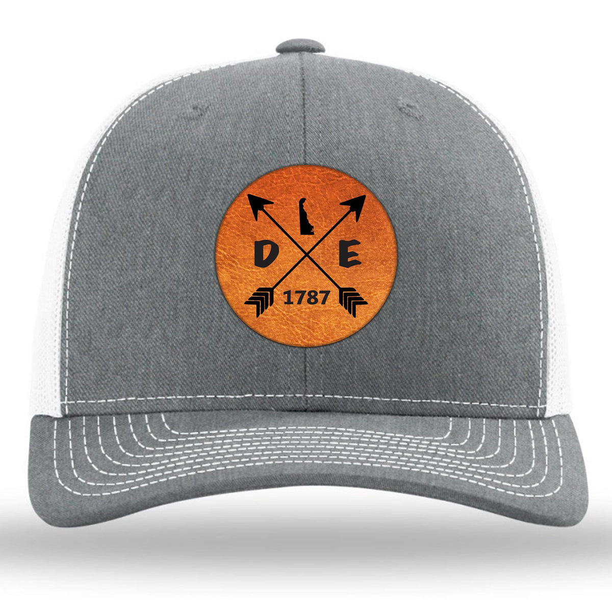 Delaware State Arrows - Leather Patch Trucker Hat