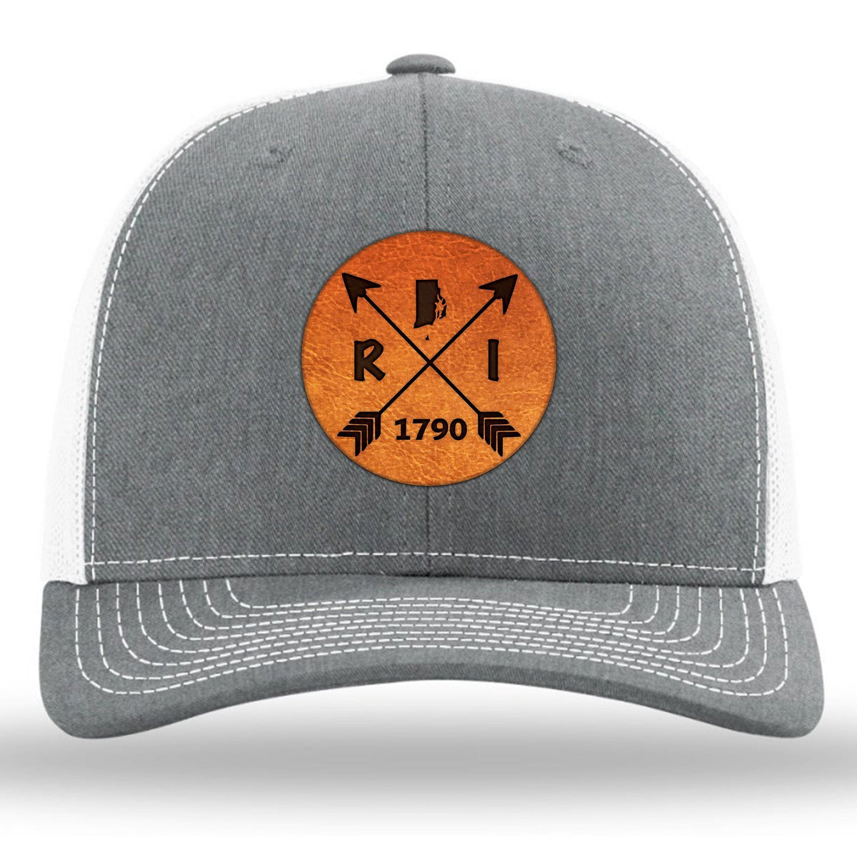 Rhode Island State Arrows - Leather Patch Trucker Hat