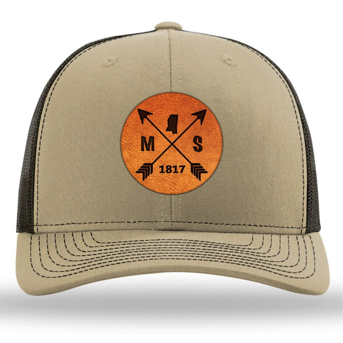 Mississippi State Arrows - Leather Patch Trucker Hat