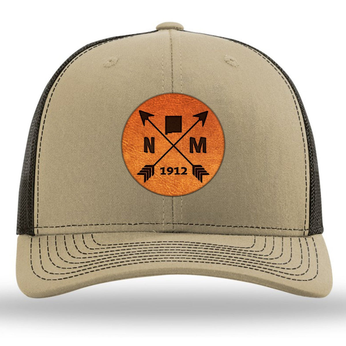 New Mexico State Arrows - Leather Patch Trucker Hat