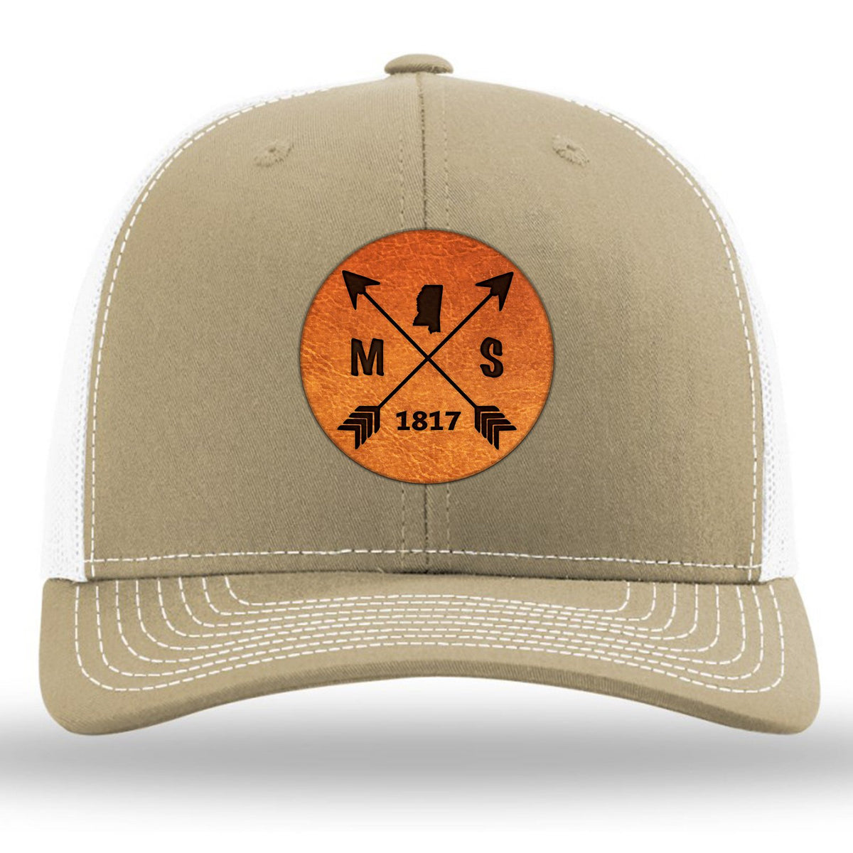 Mississippi State Arrows - Leather Patch Trucker Hat