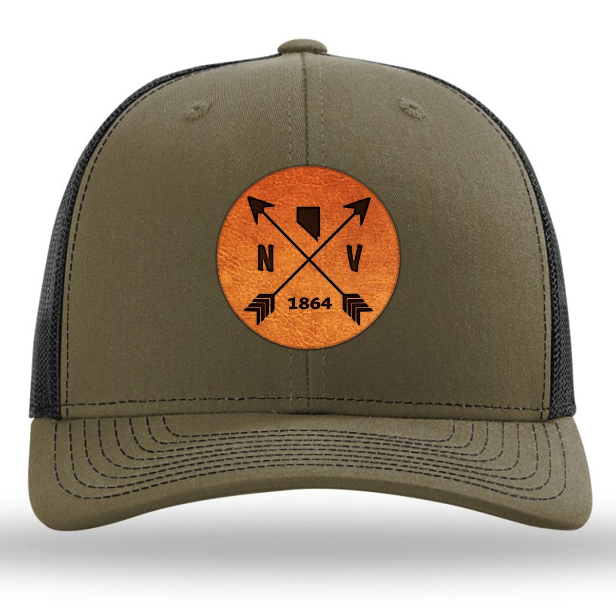Nevada State Arrows - Leather Patch Trucker Hat