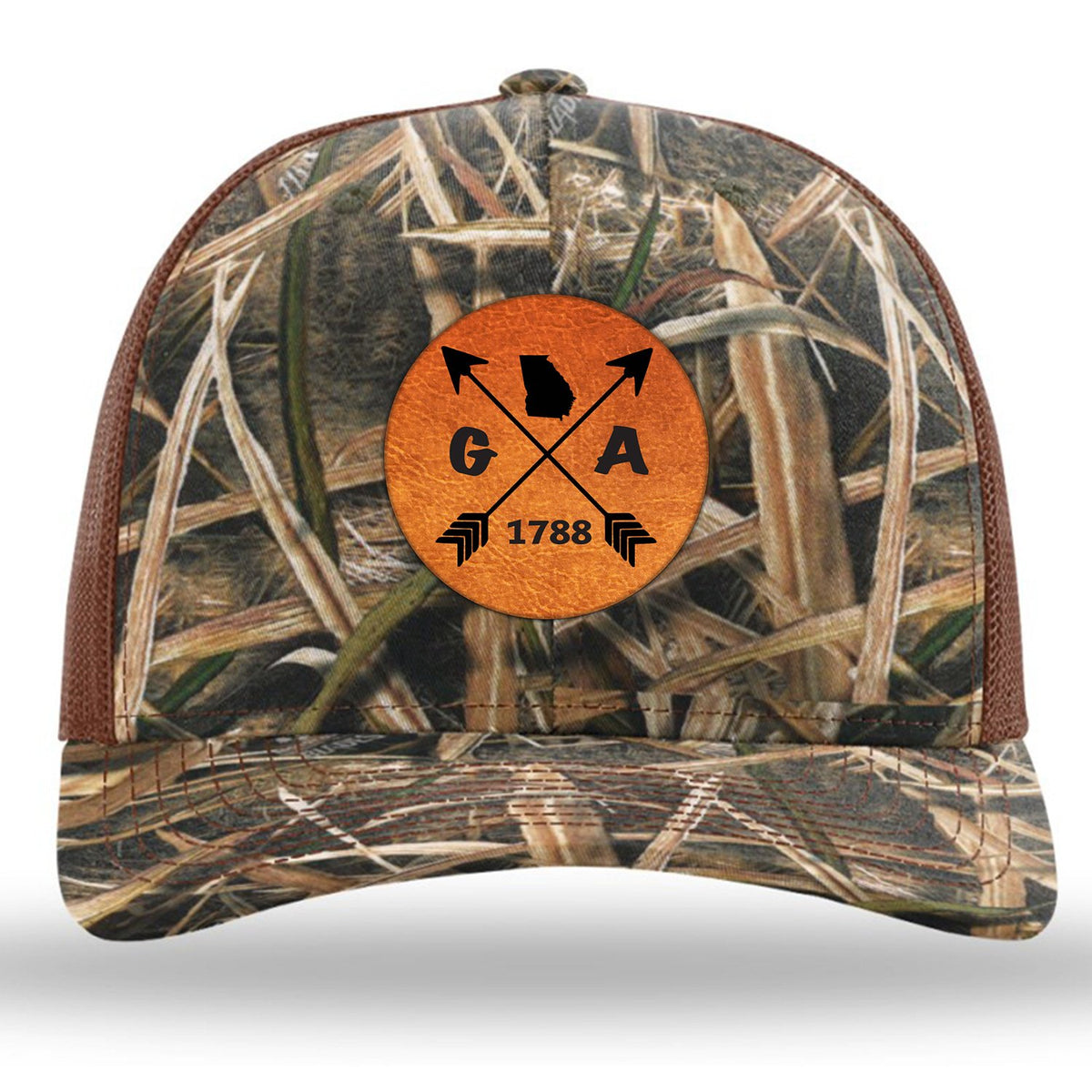 Georgia State Arrows - Leather Patch Trucker Hat