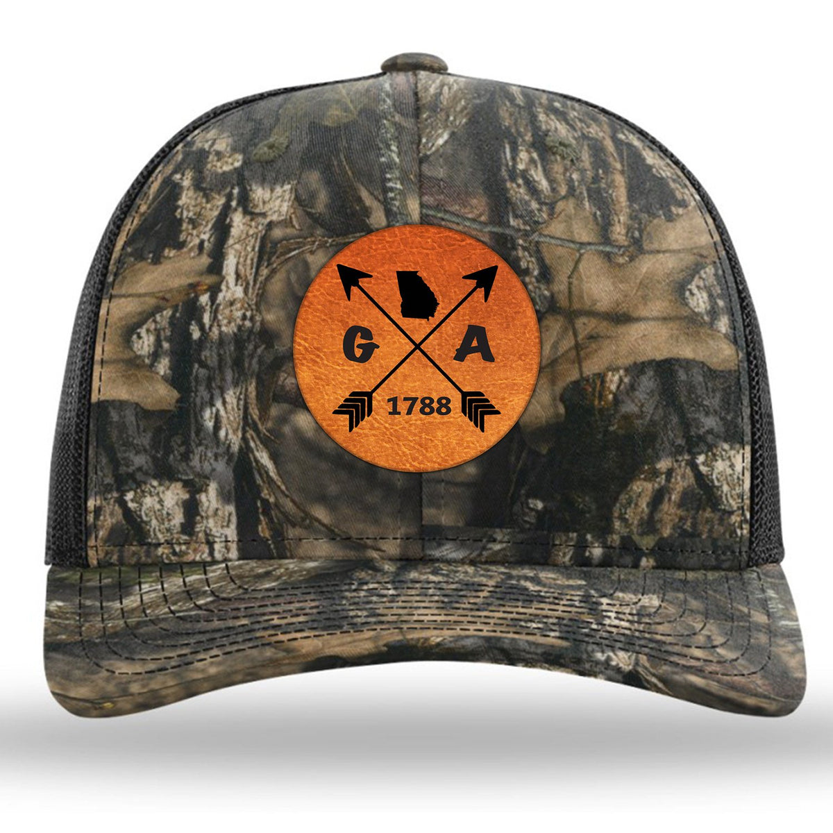 Georgia State Arrows - Leather Patch Trucker Hat