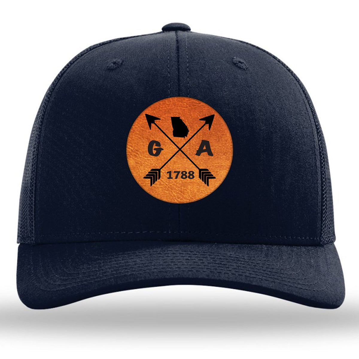 Georgia State Arrows - Leather Patch Trucker Hat