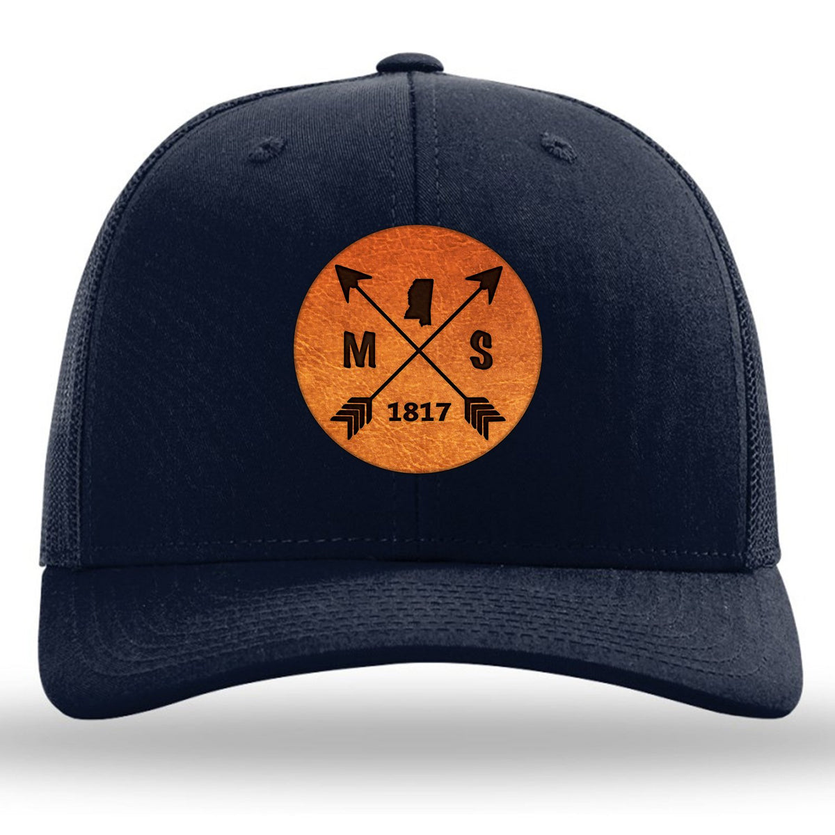 Mississippi State Arrows - Leather Patch Trucker Hat