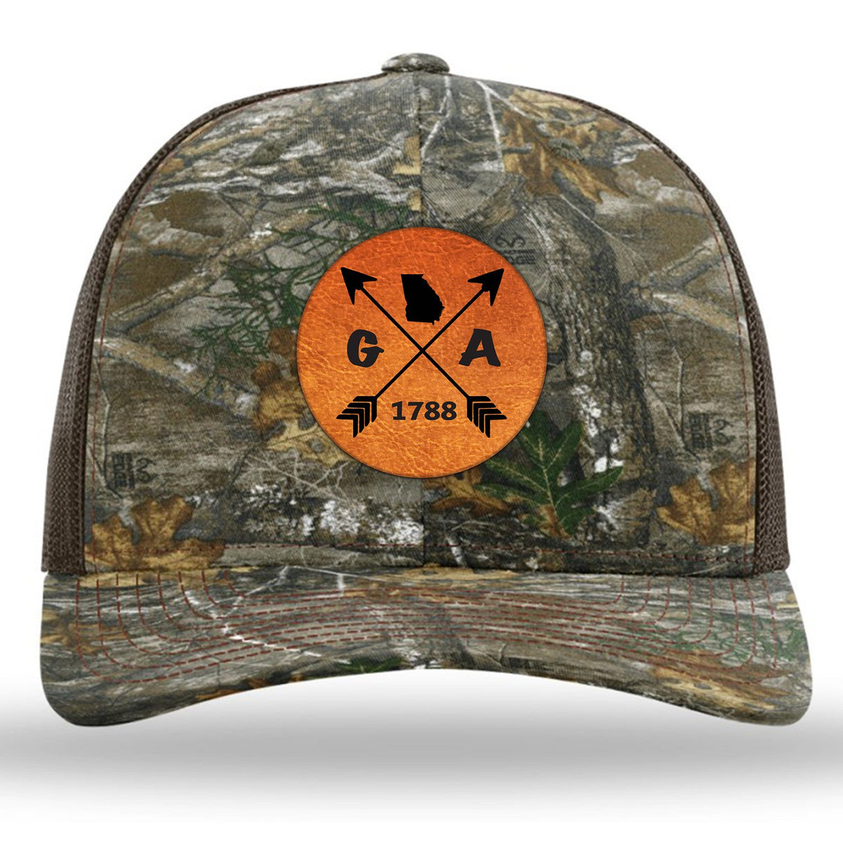 Georgia State Arrows - Leather Patch Trucker Hat