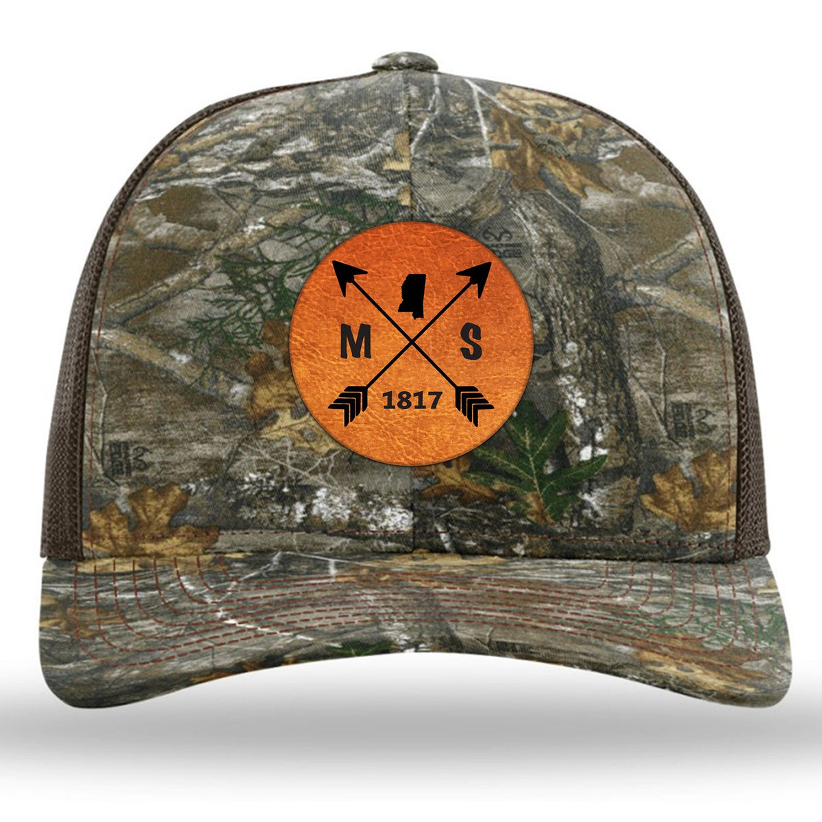 Mississippi State Arrows - Leather Patch Trucker Hat