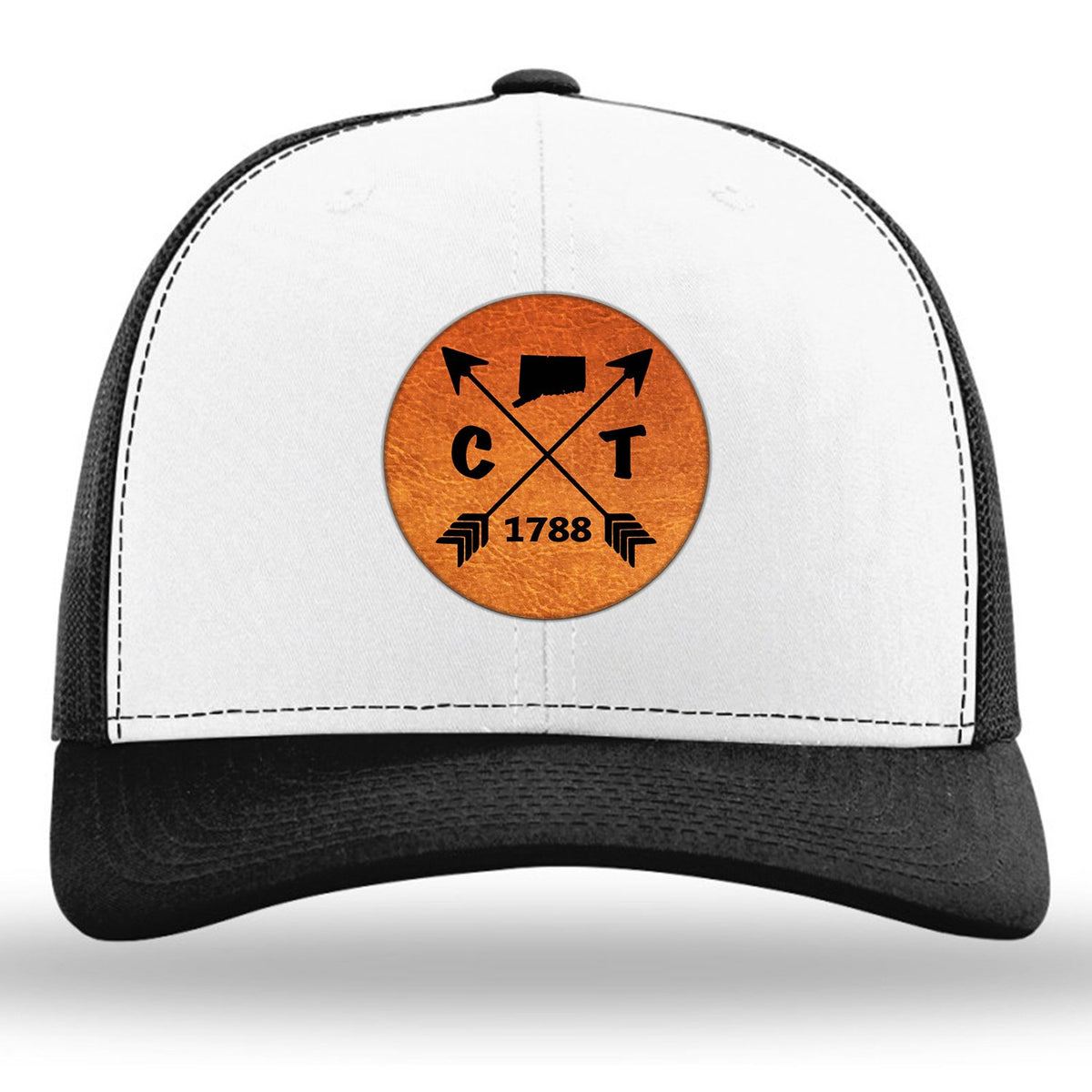 Connecticut State Arrows - Leather Patch Trucker Hat