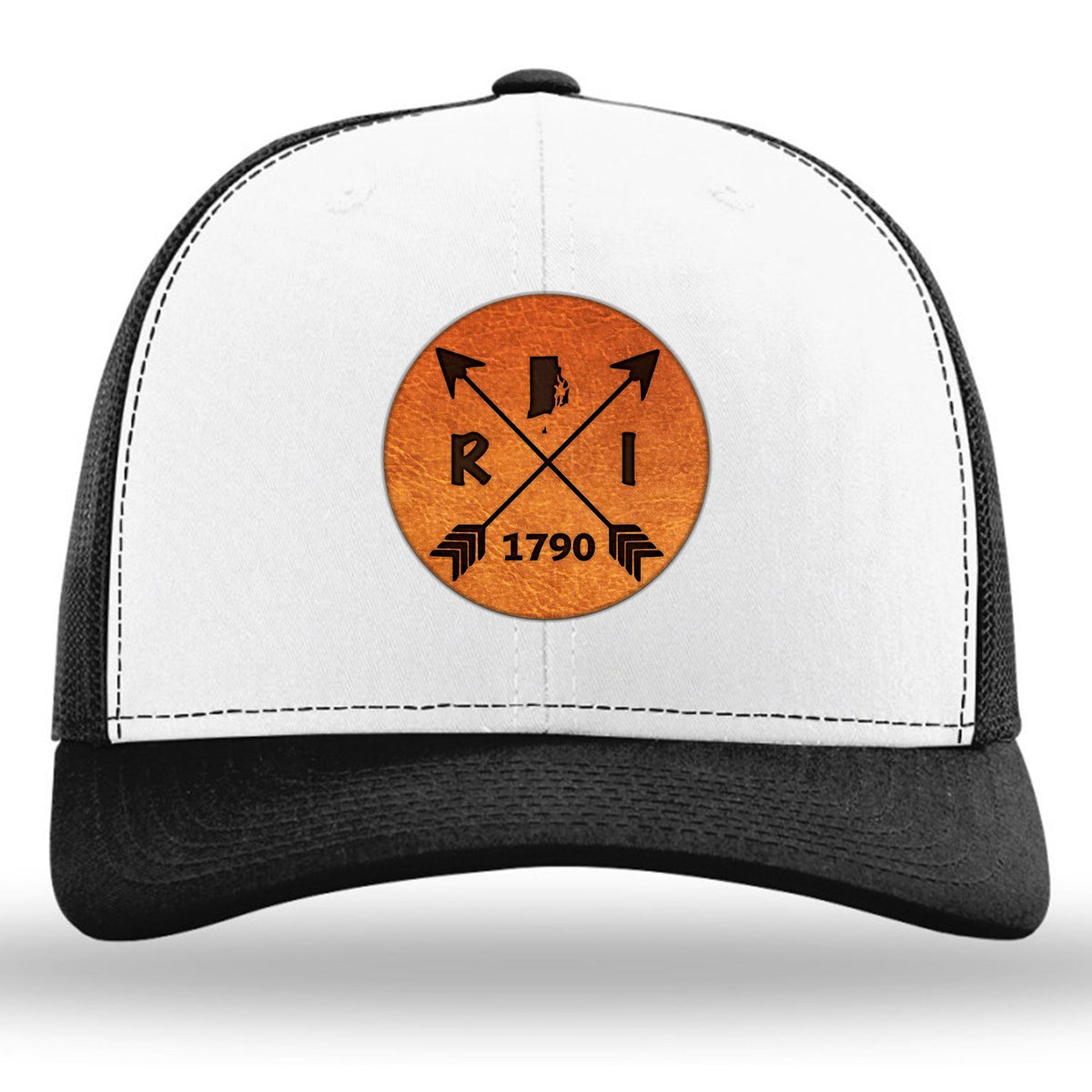 Rhode Island State Arrows - Leather Patch Trucker Hat