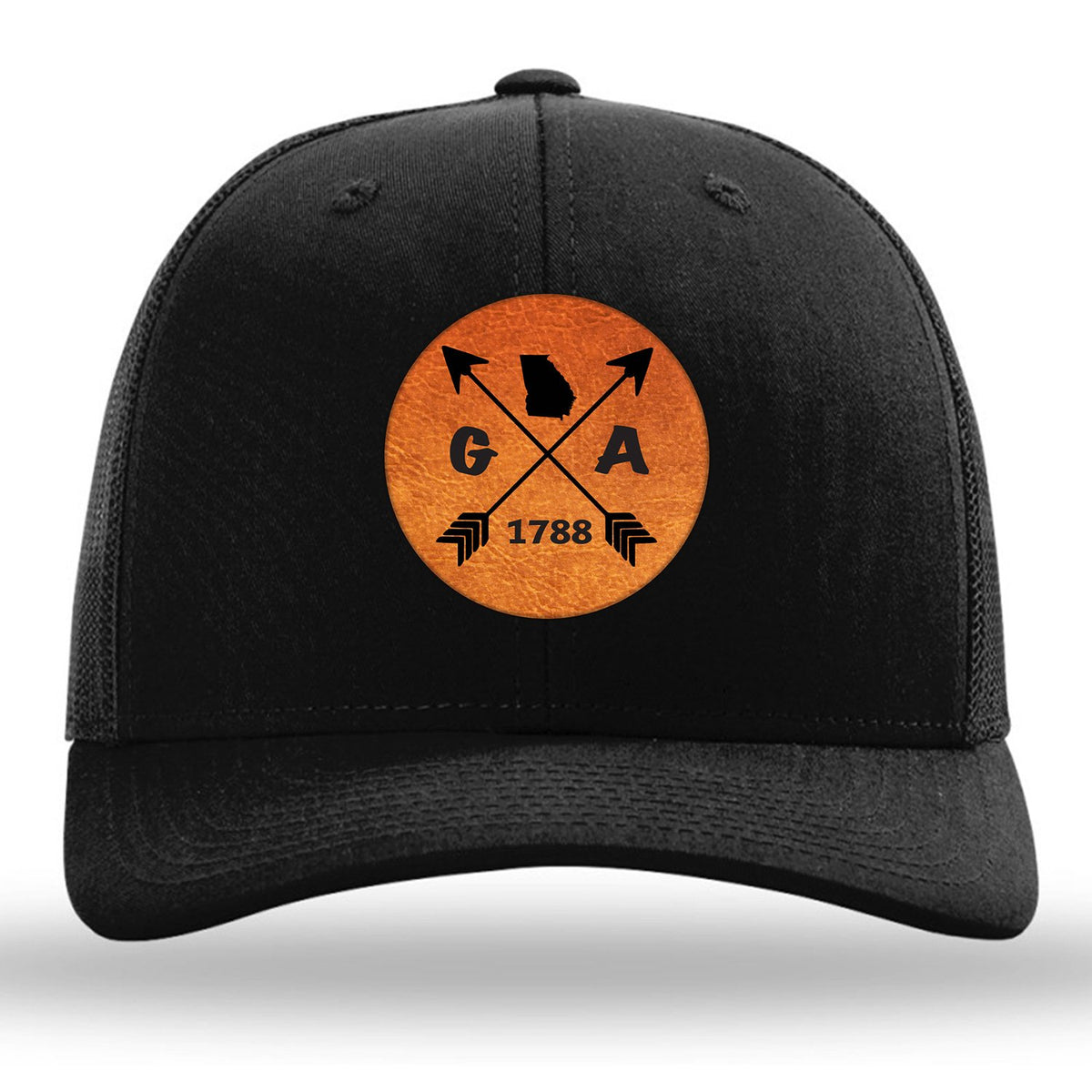 Georgia State Arrows - Leather Patch Trucker Hat