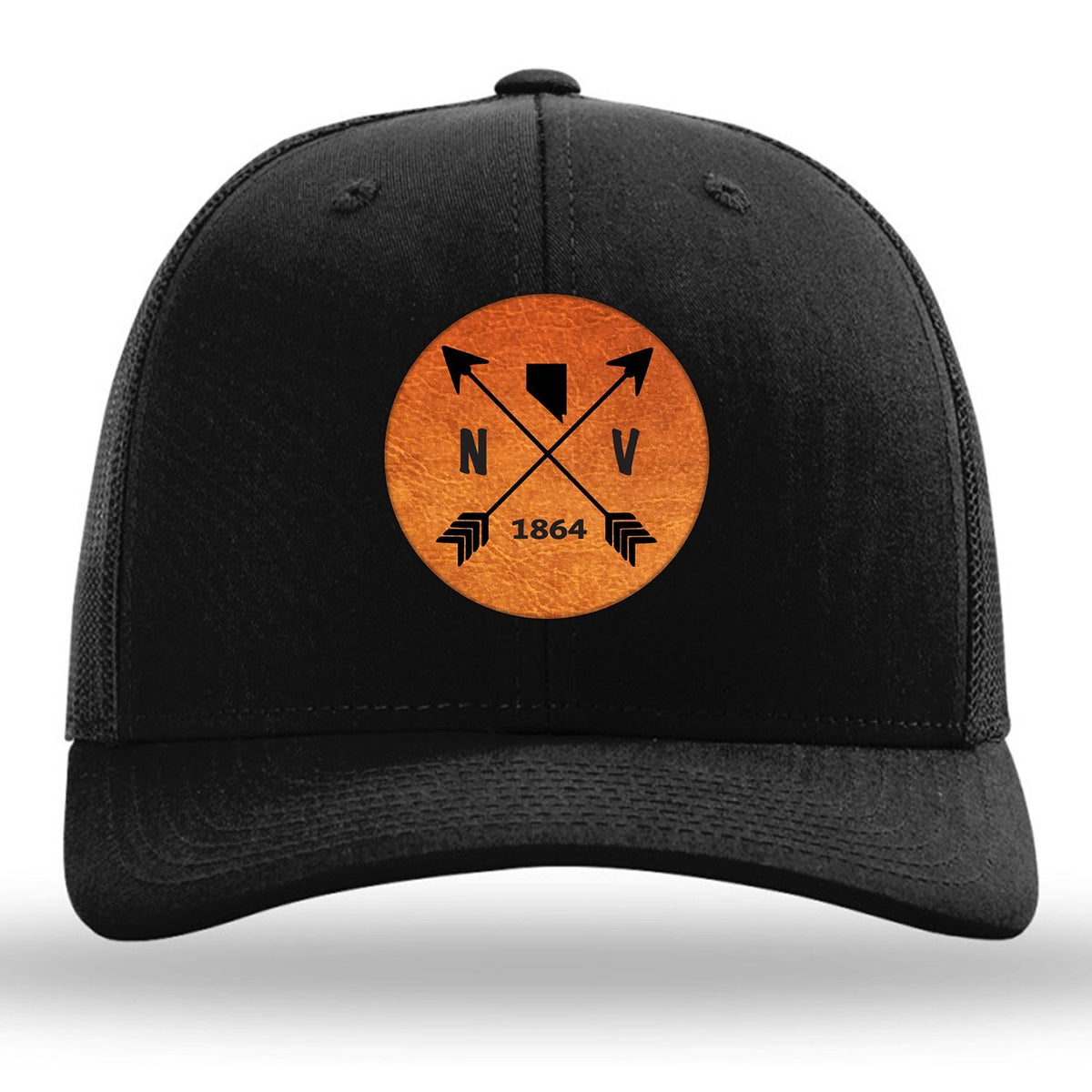 Nevada State Arrows - Leather Patch Trucker Hat